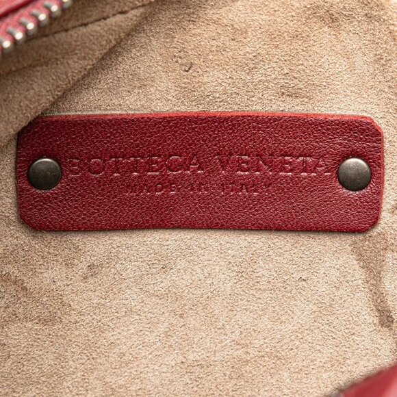 BOTTEGA VENETA Red Leather Intrecciato Fanny Pack